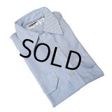 USA製【デッドストック】【ビンテージ】【Wrangler×RED KAP】ラングラー×レッドキャップ【白×水色ストライプ】【半袖シャツ】【サイズS】  