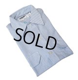 USA製【デッドストック】【ビンテージ】【Wrangler×RED KAP】ラングラー×レッドキャップ【白×水色ストライプ】【半袖シャツ】【サイズS】  