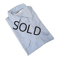 USA製【デッドストック】【ビンテージ】【Wrangler×RED KAP】ラングラー×レッドキャップ【白×水色ストライプ】【半袖シャツ】【サイズS】  