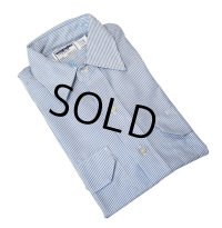 USA製【デッドストック】【ビンテージ】【Wrangler×RED KAP】ラングラー×レッドキャップ【白×水色ストライプ】【半袖シャツ】【サイズS】  