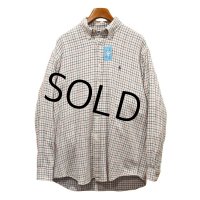  【Ralph lauren】【ラルフローレン】生成りｘ赤ｘ青【チェック柄】【ボタンダウンシャツ】【サイズＬ】  