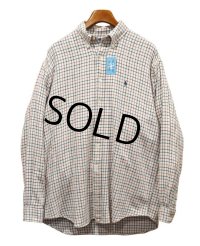  【Ralph lauren】【ラルフローレン】生成りｘ赤ｘ青【チェック柄】【ボタンダウンシャツ】【サイズＬ】  