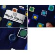 画像2: 【イタリー製】【Moda Mario】【紺】四角模様【キュプラ】【半袖シャツ】【サイズL】<br> (2)