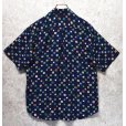 画像3: 【イタリー製】【Moda Mario】【紺】四角模様【キュプラ】【半袖シャツ】【サイズL】<br> (3)