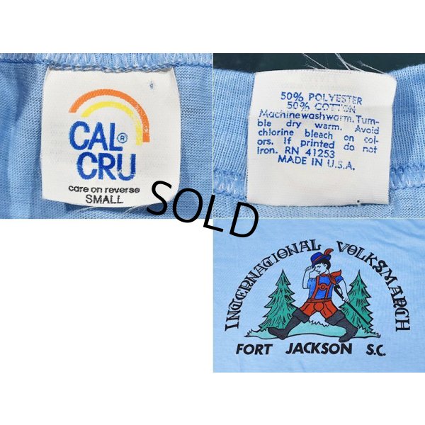 画像2: ほぼ未使用!!【ビンテージ】【Cal Cru】カルクルー【International volks＆march】【Fort Jackson S.C.】水色【Tシャツ】サイズＳ 