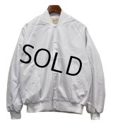デッドストック【USA製】ビンテージ【AUBURN  SPORTSWEAR】アーバンスポーツウェア【CHASAE】白【スナップブルゾン】【サイズＬ】 