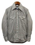 【ビンテージ】【ELY PLAINS】【ウエスタンシャツ】【緑×茶色チェック】【サイズ 15 -34】 