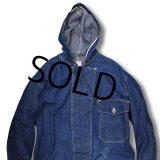 50's【ビンテージ】【SETLOW】デニム【オーバーオール】フード付き【つなぎ】【オールインワン】【サイズ40】 