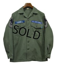 【60's】【ビンテージ】【U.S.ARMY】【米軍実物】USAF【OG107】【ユーティリティシャツ】【サイズ15-1/2】 