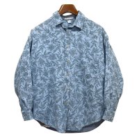 【コロンビア】【Columbia】水色【草模様】【シャツ】レディース古着【サイズＷ－Ｍ】 