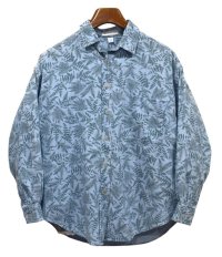 【コロンビア】【Columbia】水色【草模様】【シャツ】レディース古着【サイズＷ－Ｍ】 