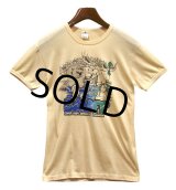 【ビンテージ】【カナダ製】【BANFF hot spring】ベージュ【Tシャツ】【サイズL】レディース古着 