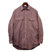  【Ralph lauren】【ラルフローレン】【白ｘ赤ｘ黒】【チェック】【コットンシャツ】【サイズＭ】  