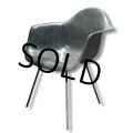 50's【ビンテージ】【Herman Miller】ハーマンミラー【アームシェルチェア】Ｘベース【2nd】グラスファイバー【FRP】【エレファントハイドグレー】【イームズチェア】 