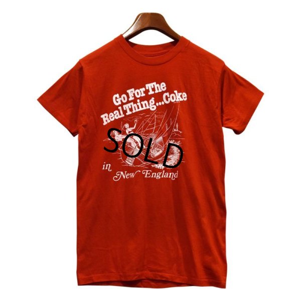 画像1: 80's〜【ビンテージ】【Burger King】【Coke Cola】【Go For The Real Thing...Coke in New England】【ヨット】【Tシャツ】【サイズS程度】 