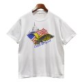 【USA製】【ビンテージ】白【星条旗】鷹【catch the spirit】【US】【Tシャツ】【サイズS程度】 