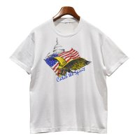 【USA製】【ビンテージ】白【星条旗】鷹【catch the spirit】【US】【Tシャツ】【サイズS程度】 