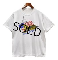 【USA製】【ビンテージ】白【星条旗】鷹【catch the spirit】【US】【Tシャツ】【サイズS程度】 