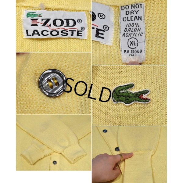 画像2: 【IZOD LACOSTE】アイゾッド ラコステ【黄色】【アクリルカーディガン】【サイズＸＬ】 