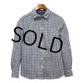 【TOMMY HILFIGER】トミーヒルフィガー【白ｘ紺】ギンガムチェック【コットンシャツ】ブラウス【Classic Fit】【レディースＳ】【レディース古着】 