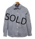 【TOMMY HILFIGER】トミーヒルフィガー【白ｘ紺】ギンガムチェック【コットンシャツ】ブラウス【Classic Fit】【レディースＳ】【レディース古着】 