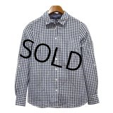 【TOMMY HILFIGER】トミーヒルフィガー【白ｘ紺】ギンガムチェック【コットンシャツ】ブラウス【Classic Fit】【レディースＳ】【レディース古着】 