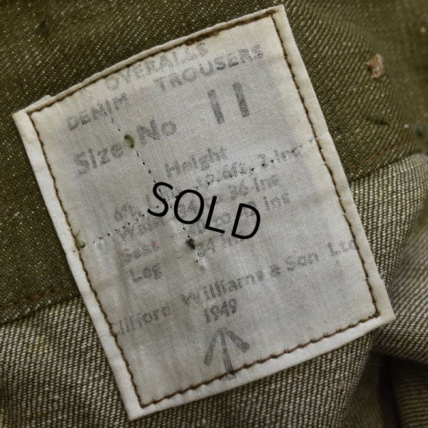 画像3: 程度良好!! 40's【ビンテージ】ブリティッシュアーミー【イギリス軍】【グリーンデニム】オーバーパンツ 【サイズ11】