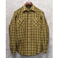 【ビンテージ】【オールドギャップ】【GAP】【黄ｘ茶】【チェックシャツ】【サイズＭ】 