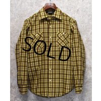 【ビンテージ】【オールドギャップ】【GAP】【黄ｘ茶】【チェックシャツ】【サイズＭ】 