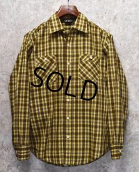 【ビンテージ】【オールドギャップ】【GAP】【黄ｘ茶】【チェックシャツ】【サイズＭ】 