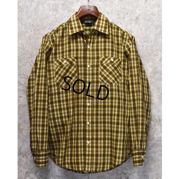 画像1: 【ビンテージ】【オールドギャップ】【GAP】【黄ｘ茶】【チェックシャツ】【サイズＭ】 