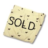 【ほぼ未使用】USA製【ビンテージ】【ORVIS】【オービス】【犬刺繍】ベージュ【ストライプ】【シアサッカーパンツ】【W3８】 