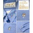 画像3: 【ビンテージ】【JHR BASICS】猫 刺繍入り【シャンブレーシャツ】【サイズS】レディース古着<br> (3)
