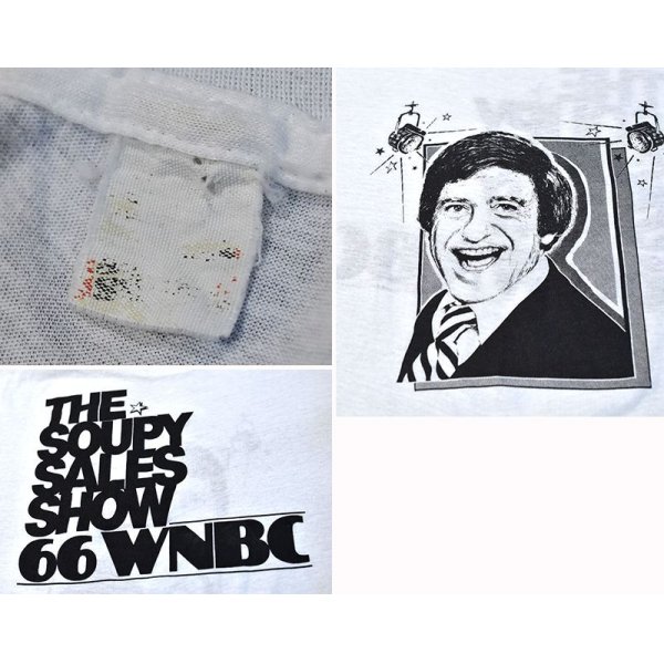 画像2: 【程度良好】【USA製】【ビンテージ】【THE SOUPY SALES SHOW 66 WNBC】【白】【Tシャツ】 
