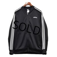 【ビンテージ】【アディダス】adidas【黒×白ライン】ジャージ【トラックジャケット】【トラックジャージ】【サイズＬ】 
