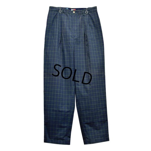 画像2: 【トミーヒルフィガー】【TOMMY HILFIGER】【黒x緑】【ブラックウォッチ】【ツータックコットンパンツ】【34×32】 