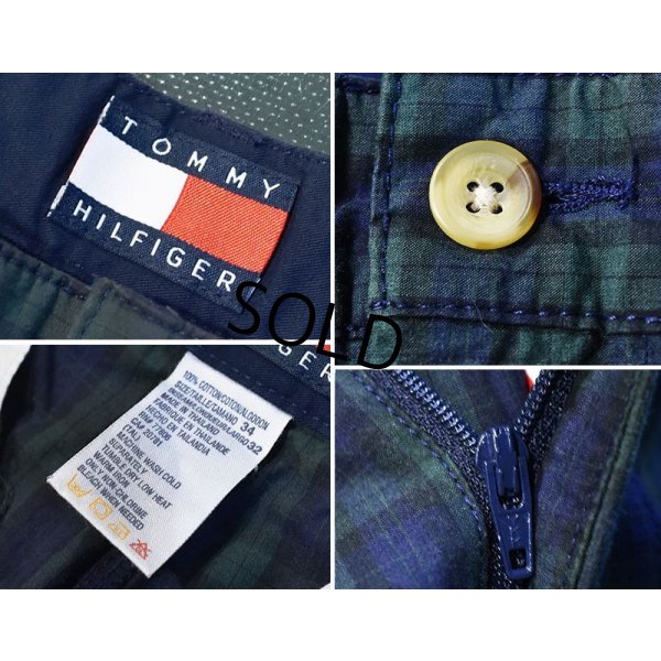 画像3: 【トミーヒルフィガー】【TOMMY HILFIGER】【黒x緑】【ブラックウォッチ】【ツータックコットンパンツ】【34×32】 