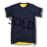 デッドストック【90's】【ビンテージ】【U.S.NAVY】【紺ｘ黄】リバーシブル【Ｔシャツ】【サイズＳ】 