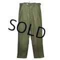 デッドストック【60's】【米軍実物】【ビンテージ】OG107【ベイカーパンツ】平ボタン【ユーティリティパンツ】【34ｘ33】 