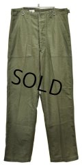デッドストック【60's】【米軍実物】【ビンテージ】OG107【ベイカーパンツ】平ボタン【ユーティリティパンツ】【34ｘ33】 