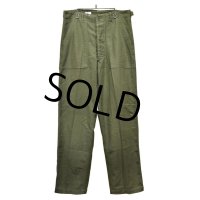 デッドストック【60's】【米軍実物】【ビンテージ】OG107【ベイカーパンツ】平ボタン【ユーティリティパンツ】【34ｘ33】 
