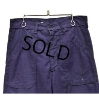 70's【米軍実物】ビンテージ【U.S.NAVY】【ステンシル入り】紺 ユーティリティパンツ ベイカーパンツ【30R】 