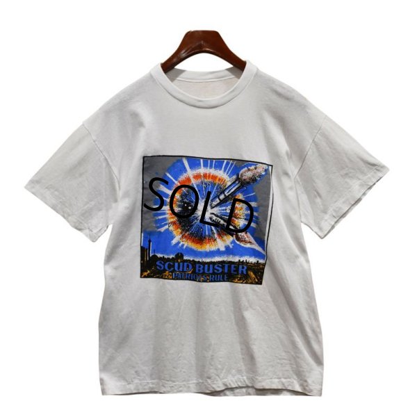 画像1: ワンウォッシュ!! 【ビンテージ】~90’s【SCUD BUSTER patriots rule】白【Tシャツ】【サイズL程度】 