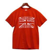 ビンテージ【GILDAN】ENGLAND RUGBY【ユニオンジャック】赤【Tシャツ】【サイズＭ】 