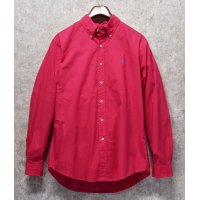 90's【ラルフローレン】RALPH LAUREN【ショッキングピンク】カスタムフィット【ボタンダウンシャツ】【サイズＬ】 