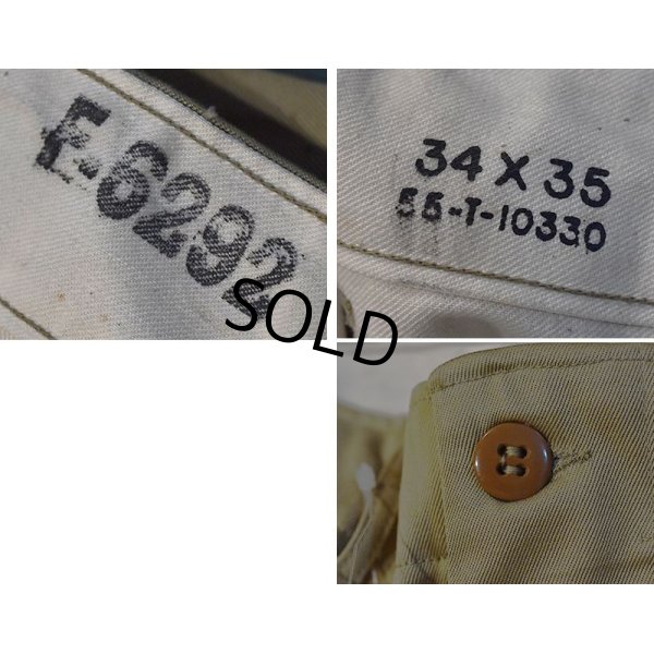 画像2: 【デッドストック】【50's】U.S.ARMY【ビンテージ】【米軍実物】【45カーキ】【チノパンツ】【34×35】 