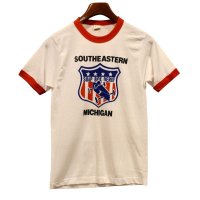 デッドストック 80's【USA製】ビンテージ【SCREEN STARS】スクリーンスターズ【白×赤リンガー】【ソープボックスダービー】SOAP BOX DERBY【Tシャツ】【サイズＳ】 