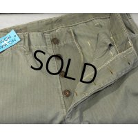 【ステンシル入り!!】40's【ビンテージ】米軍実物【USMC】【P41】【HBTパンツ】トラウザーズ【M41】【W34程度】  
