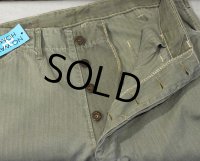【ステンシル入り!!】40's【ビンテージ】米軍実物【USMC】【P41】【HBTパンツ】トラウザーズ【M41】【W34程度】  