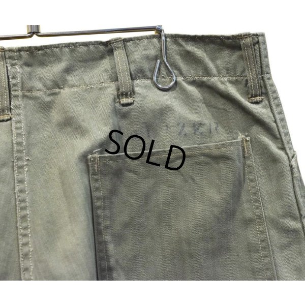 画像2: 【ステンシル入り!!】40's【ビンテージ】米軍実物【USMC】【P41】【HBTパンツ】トラウザーズ【M41】【W34程度】  